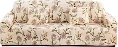 Moderne Bankhoes Stretch Eenvoud - Bankhoezen Bloemen - 3 Zits