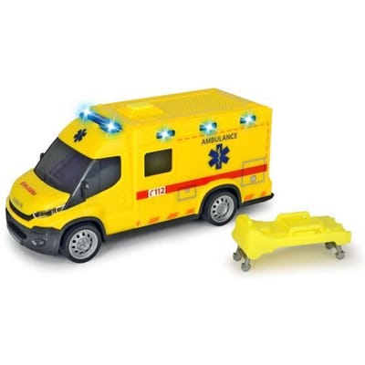 Dickie Toys Sos - Ambulance Iveco - Belgische versie - 18 cm - Licht & Geluid