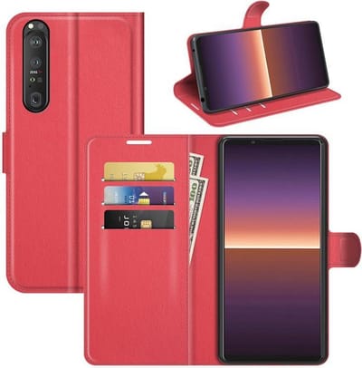 MobyDefend Hoesje - Geschikt voor Sony Xperia 1 III - Kunstleren Wallet Book Case (Sluiting Voorkant) - Rood