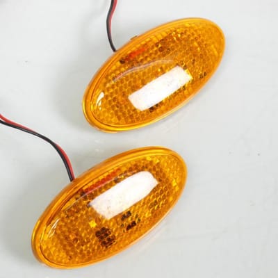 Clignotant œil de chat orange à LED pour auto moto scooter quad feu décoratif