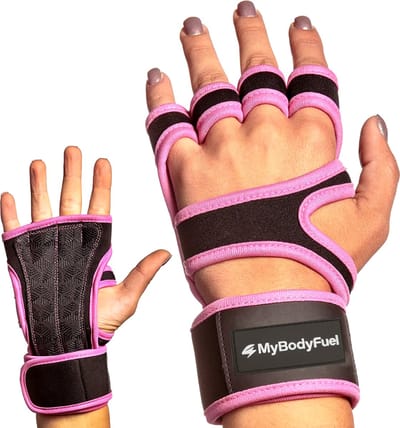 MyBodyFuel - Fitness Handschoenen - Grip Handschoenen - Antislip - 2 Stuks - Maat L - Roze