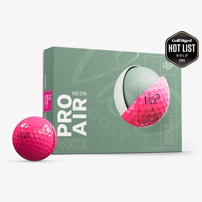 Vice Golf Pro Air - 12 golfballen - Neon Pink - Urethane cover - 3-delig - Hoge vlucht & lange carry