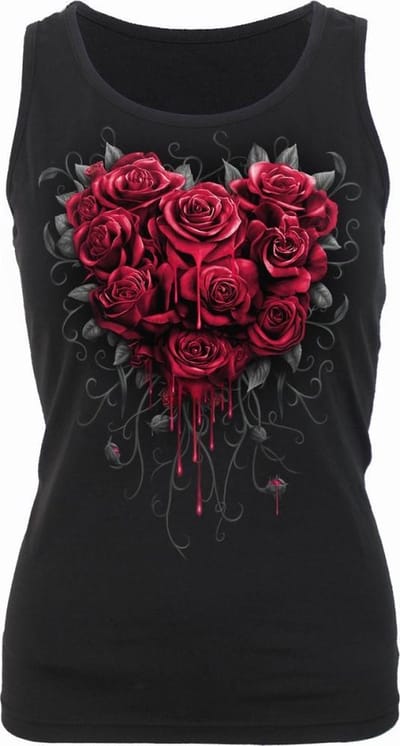 Spiral - Gothic Top - Bleeding Heart - S tot XXL - voor Vrouwen - zwart
