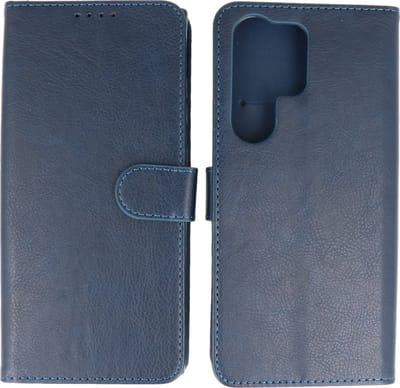 Hoesje Geschikt voor Samsung Galaxy S24 Ultra - Book Case Telefoonhoesje - Kaarthouder Portemonnee Hoesje - Wallet Cases - Navy
