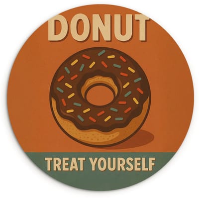 WallCircle® Wandcirkel 120x120 cm - Muurcirkel Donut - Spikkels - Kleurrijk - Quote - Muurdecoratie woonkamer - Wanddecoratie slaapkamer - Kamer decoratie accessoires - Ronde schilderijen XXL