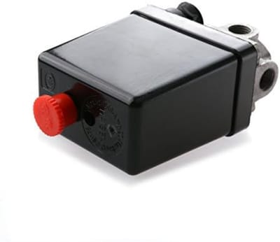 TOVBMUP Luchtpompdrukschakelaar - Schakelaar compressor - Viergatsschakelaar - Luchtcompressor Drukschakelaar Regelklep - 240V AC 20A 175 PSI 12 Bar 4 poorten - Olievrije stille luchtcompressor Luchtpompaccessoires