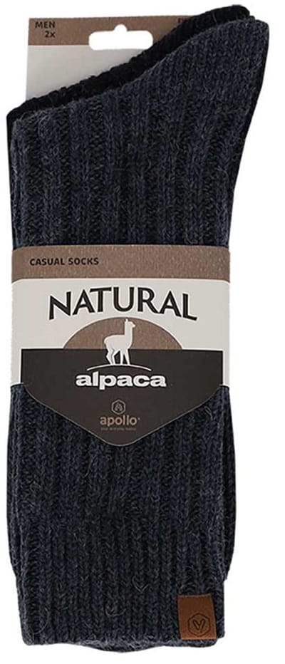 Apollo Alpacawol sokken - Blauw/Donkerblauw (43/46)- Heren - 2 stuks