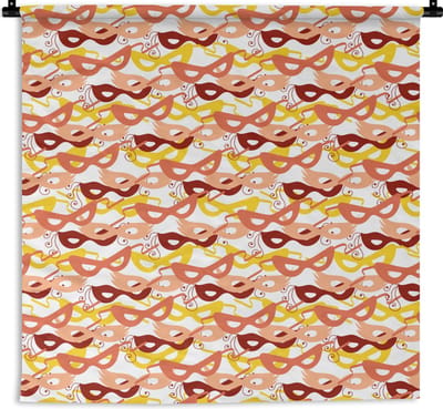 Wandkleed - Wanddoek - Masker - Patronen - Carnaval - 180x180 cm - Wandtapijt
