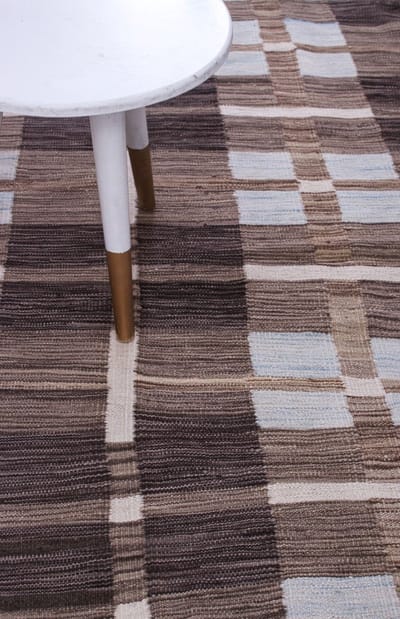Bruin Tapijt Laagpolig Handgeweven Wollen Vloerkleed - Koho Afghan Modern Kelim 172x128 - 172x128cm- Modern - Woonkamer - Salon - Slaapkamer - Eetkamer