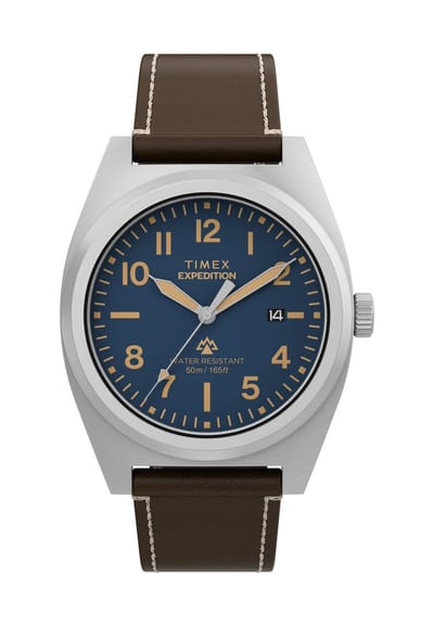 Timex Expedition Capstone Quartz Analoog Horloge Bruin En Zilverkleurig Kast Gemaakt Van 100% Loodarm Messing En Een Armband Van 100% Milieubewust Materiaal 39 TW2Y30600AJ, TW2Y30700AJ