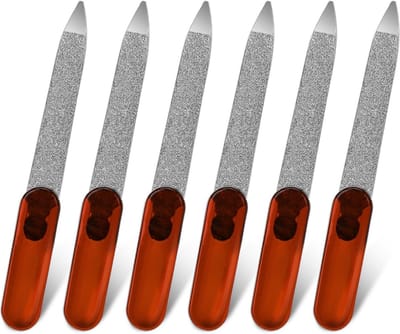 Set van 6 Metalen Nagelvijlen - Roestvrij Staal voor Perfecte Nagels