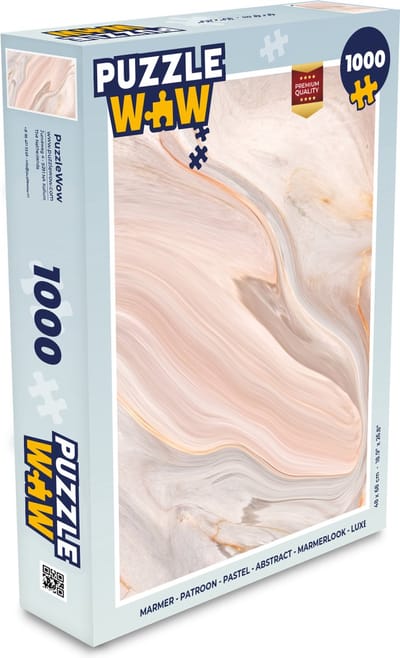 Puzzel Marmer - Patroon - Pastel - Abstract - Marmerlook - Luxe - Legpuzzel - Puzzel 1000 stukjes volwassenen