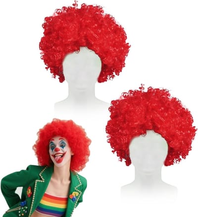Leuke Korte Krullende Afro Perücken voor Feestkleding voor Mannen, Vrouwen en Kinderen - Realistische Clown Peruk, Hippie en Disco Haaraccessoires voor de Jaren '60, '70 en '80