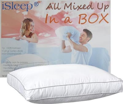 iSleep All Mixed Up In A Box | Boxkussen | Latex Sticks met Dreampearls | 1200 Gram Kussen Vulling | Veerkrachtig Hoofdkussen | Ventilerend & Wasbaar | 50x60x10 cm