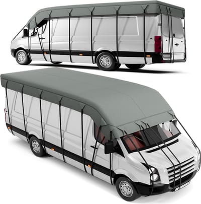 Camper Afdekzeil - Caravanhoes Beschermhoes - Voertuig Beschermen - 4-Laags Vliesstof - 6 x 3 meter - Grijs