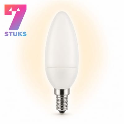 7x Kaarslamp Spaarlamp E14 - 11W - Daglicht (6400K) - 660 lm - 10 jaar - Niet Dimbaar