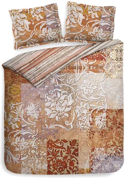Heckett & Lane Orida Dekbedovertrek - Lits-jumeaux - 240x200/220 cm - Redwood-Brown