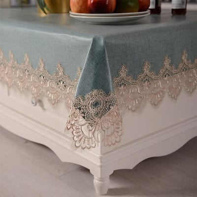 Europees Stof Waterdicht Tafelkleed Champagne Vierkant Rechthoekig Kant Eet- Koffietafelkleed Oliebestendig Feest Keukendecoratie 120x120cm-Square