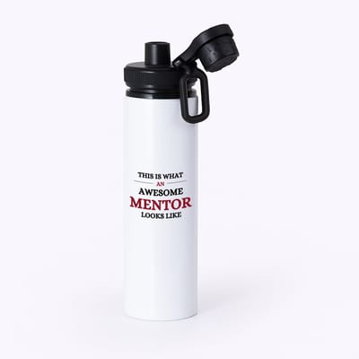 Hacebo® - Awesome mentor looks like waterfles met draaidop zwart - Mentor - je mentor - school - verjaardagscadeau - kado - gift - water fles - 850ML