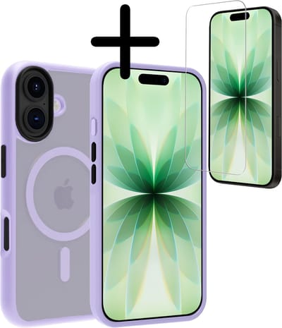 Hoesje Met Screenprotector - Geschikt voor Apple iPhone 17 - Magsafe Compatible - Sterk & Shockproof - Back Cover - Shock Proof Case - Telefoon Hoes - Lila