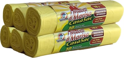 SnelShoppen - CSC Vuilniszakken 110L met Linten, 60 Stuks, Grote Lekvrije Vuilniszakken voor Afvalscheiding Binnen en Buiten, 70 x 110 cm, Paarse Afva