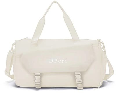 DPeri Sporttas met Schoenenvak - Sportzak - Weekendtas Dames - Reistas Handbagage Vliegtuig - Beige