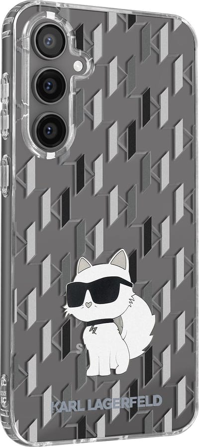 Karl Lagerfeld Monogram Choupette Back Cover - Geschikt voor Samsung Galaxy S23 FE (S711) - Transparant