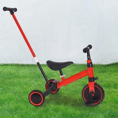 Kinderdriewieler - Babyfiets Loopfiets - Leren Fietsen - 3-in-1 Ontwerp - 18 maanden tot 4 jaar - Rood