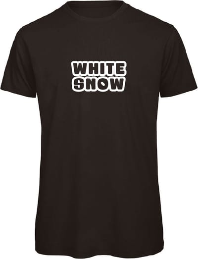 White snow wintersport t-shirt zwart S - soBAD. | Foute apres ski outfit | kleding | verkleedkleren | wintersport t-shirt | wintersport dames en heren