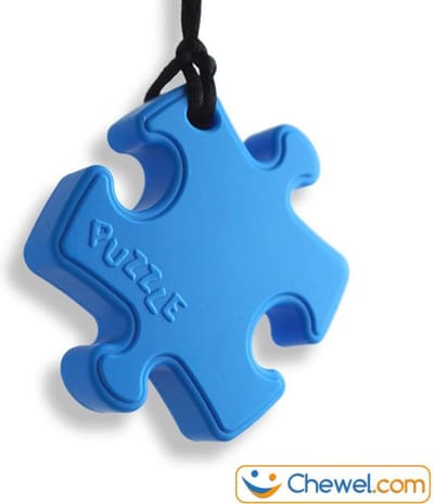 Bijtketting | Puzzle | Puzzlestuk | lichtblauw | Chewel ® | Bijtketting helpt bij Overprikkeling ADHD hulpmiddel Autisme Nagelbijten Hooggevoeligheid Prikkel en Prikkelverwerking | Meer Rust & Concentratie | Puzzel Bijtketting