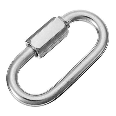 Stainless Steel Chain Link Carabiner 10mm | Screw Carabiner 1600kg Load Capacity | Versatile Outdoor and Indoor Use