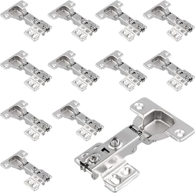 Dailygoods- Panbandscharnieren 12 stuks - Softclose/Deurscharnieren - Meubelscharnieren - Roestvrij staal - 116 x 61 mm - Koudgewalst staal