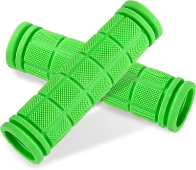 Fietshandvatten - Rubberen handvatten - Fietsstuurgrepen - 115 x 22 mm - Grip fiets - Anti-slip - Stuur handvatten vervangen - 1 paar - Groen - Normale fiets/MTB/BMX/Stadsfiets/Scooter/Step - Jonyx