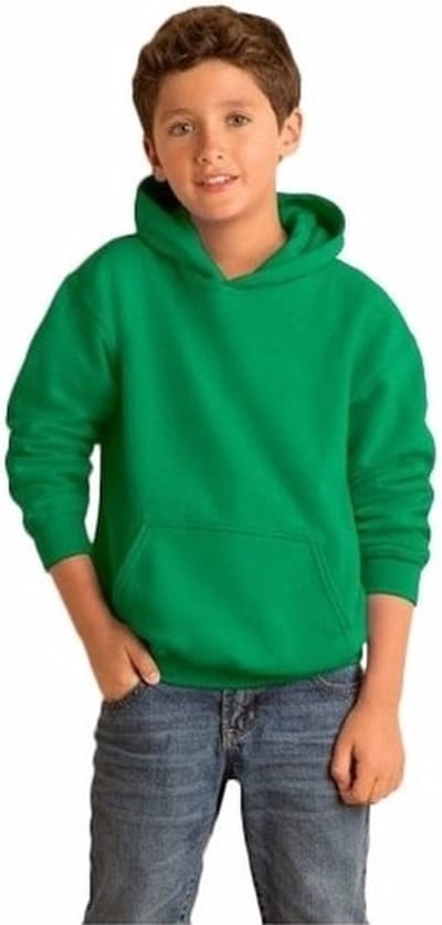 Gildan Sweater met capuchon - groen - kinderen - lange mouwen - Hoodie 176