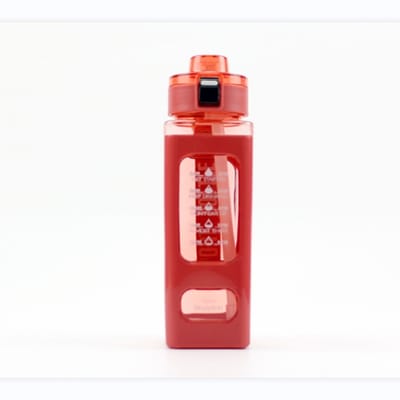 1 st stuiterdop waterfles, zomer plastic rietje dubbele drinkbeker, draagbare sportwaterbeker voor studenten, kleine vierkante beker 700ml multi