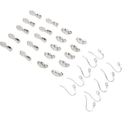 30 stuks Oorbelhaken Hanger Set met 10 Oorbelhaken 20 Oorbelhangers DIY Zilver voor Sieraden Maken white