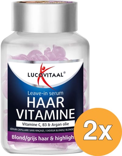2x Lucovitaal Leave-in Serum Vitamine - Blond/Grijs Haar (25 twist capsules)