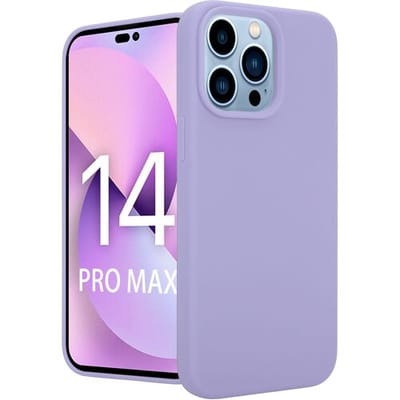 Coverzs telefoonhoesje geschikt voor iPhone 14 Pro Max hoesje - Luxe Liquid Silicone case - optimale bescherming - siliconen hoesje - paars