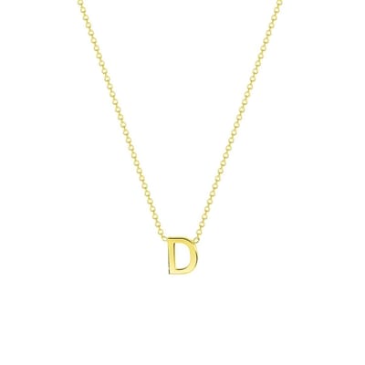Lucardi Dames Ketting met letter hanger - 9 karaat - Ketting - Cadeau - 43 cm - Geelgoud
