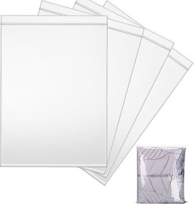 20 Stuks Herbruikbare Duidelijke Plastic Zakjes 40x60cm, Sluitbare Opbergzakken voor Kleding, Reizen en Dekens