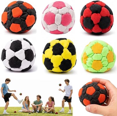 Voetbal Zandzak - 6 Stuks - Footbag - Hacky Sack - Kickballset - Voetbaltassen - Voetbalset - Jongleer- En Kickballuitrusting - Buitenrecreatie - Geschikt Voor Jongleren, Freestyle Sporten En Coördinatietraining in De Buitenlucht - 6 Cm