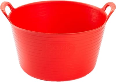 Plasticforte flexibele emmer/kuip - rood - kunststof - rond - 56 liter - 60 x 53 x 38 cm - wasmanden - tuinafval - speelgoed