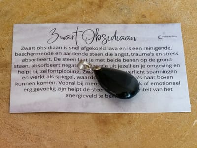 Zwart Obsidiaan Druppel Hanger - edelstenen - Perfect cadeau voor vrouwen - Inclusief uitleg - Spiritueel - Black Obsydian - Bescherming - Aarden - Zelfontplooiing - Trauma's - 100% NATUURLIJK