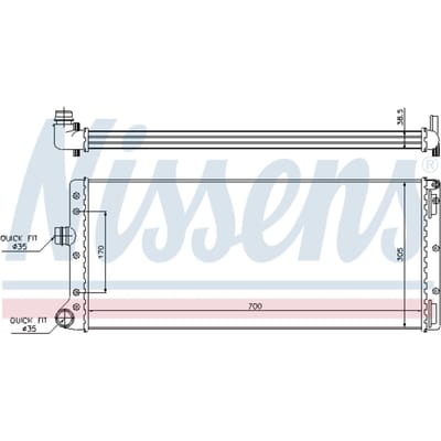 Radiator, motorkoeling NISSENS 61887