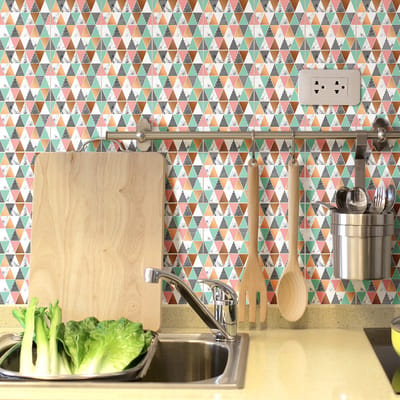 Zelfklevende tegelmuurstickers voor keuken en badkamer - 9 cementtegelstickers met een chique azuurblauwe marmerlook - 9 stickers van 20x20 cm