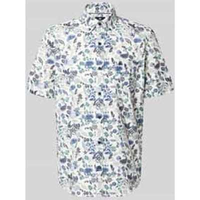 LERROS Overhemd met korte mouwen en sportieve button-downkraag , Maat: M , Kleur: BROKEN WHITE , 76% katoen, 24% polyester