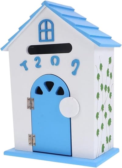 Wandbrievenbus - Brievenbus Muur - Post Ontvangen - Boerderij Stijl - 32x23.5x12cm - Blauw