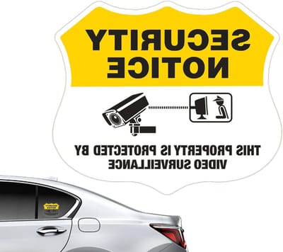 Veiligheidssticker Camera - Camerabewaking Signaal - Beveiliging Melden - Waterdicht PVC Materiaal - 8.3x7cm - Multicolor