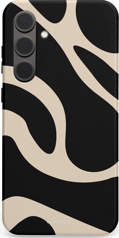 Casetastic hoesje geschikt voor Samsung Galaxy S24 Plus - Dubbellaagse bescherming - Zwart Zand Organische Golven - Fashion Case - Zwart Zand