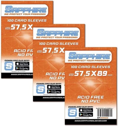 Thijox - 3 Pack Sapphire Orange Kaartbeschermers 57,5 x 89 mm - Hoge Dikte 60 Micron - Perfect voor Chimera Kaarten - Bescherming voor Kaartspellen